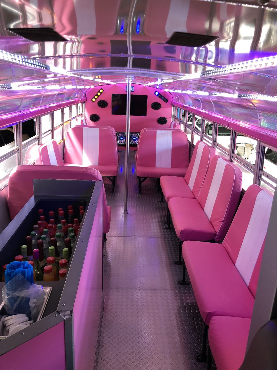 Moonshine Limo De Partybus Us Party School Bus Pink